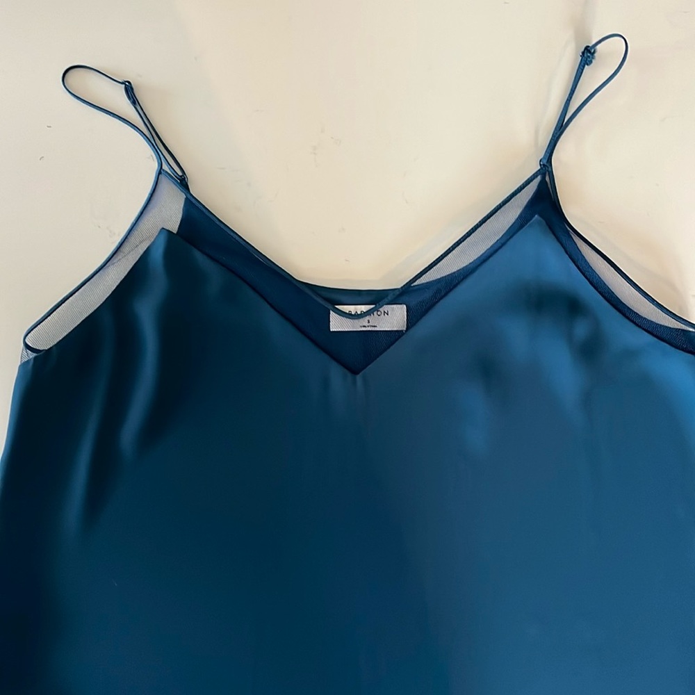 Babaton Teal Blue Satin Camisole - Picture 2 of 7